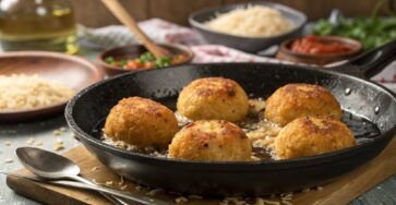 Bolitas de arroz rellenas de at n fired