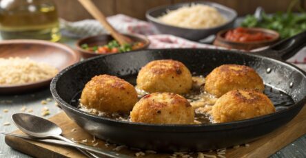 Bolitas de arroz rellenas de at n fired