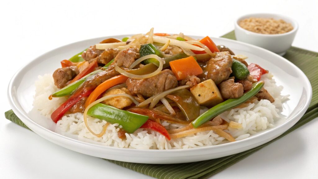 Chop suey chino casero meal (2)