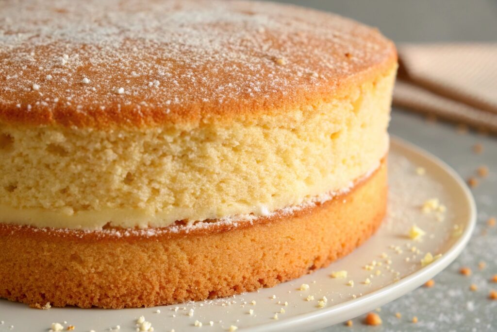Foto muy muy muy ampliada de pastel de vainilla es (1)