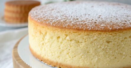 Foto muy muy muy ampliada de pastel de vainilla es