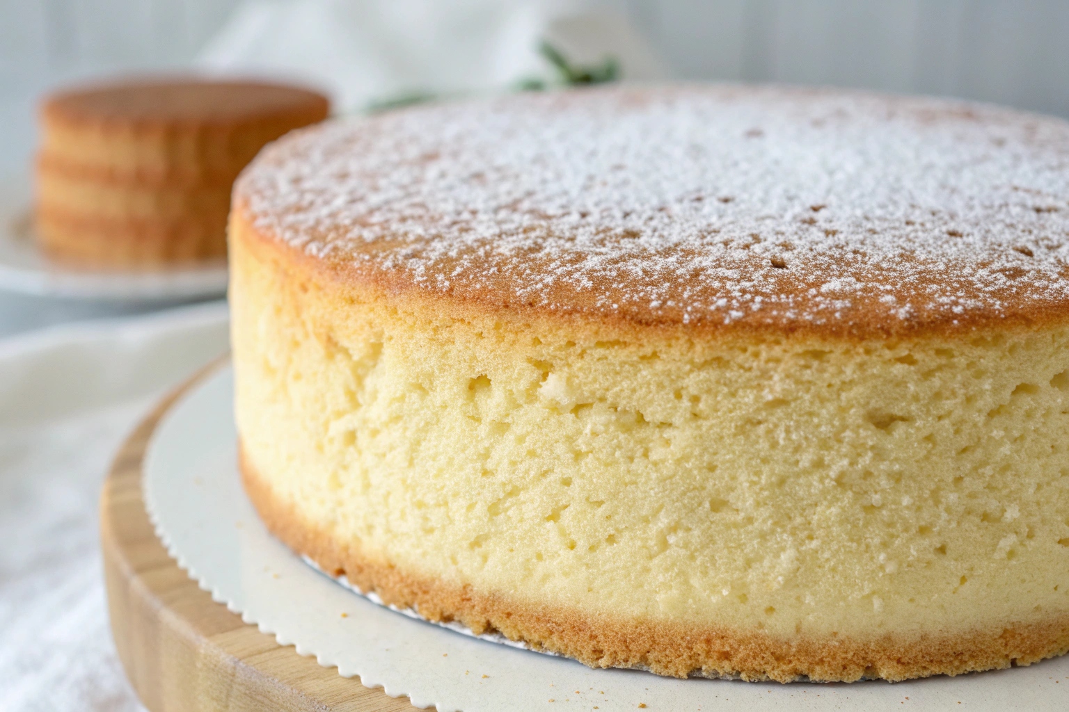 Foto muy muy muy ampliada de pastel de vainilla es