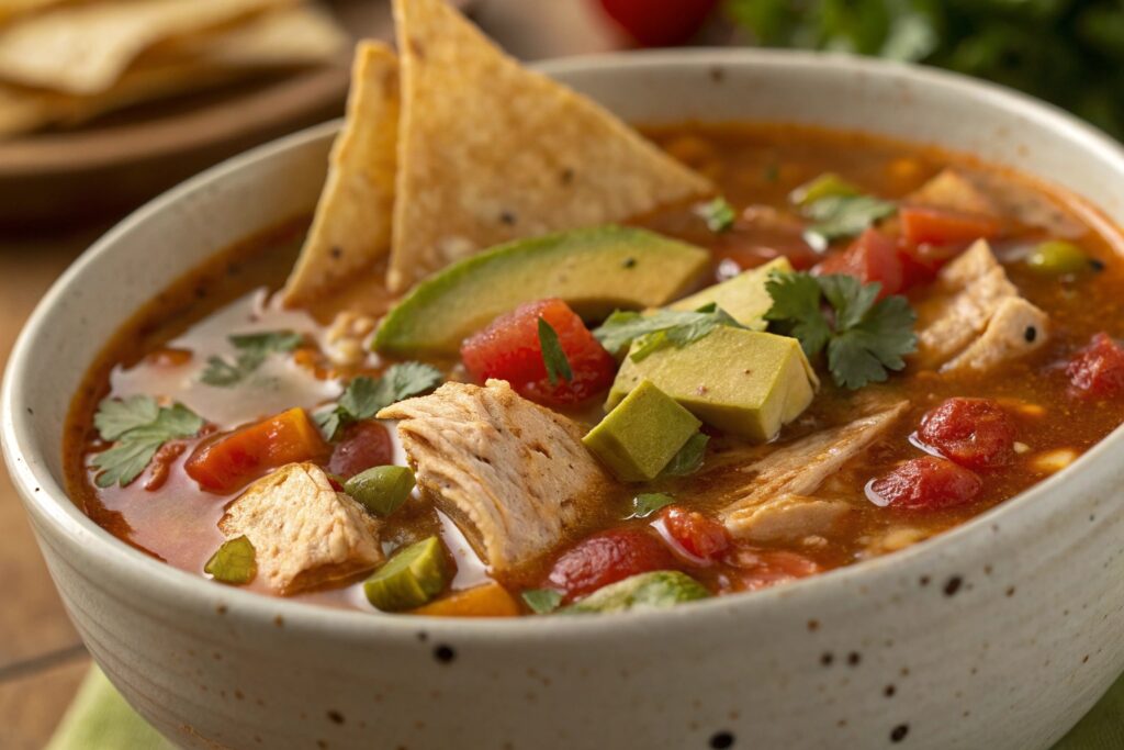 Foto muy muy muy ampliada de sopa de tortilla (1)