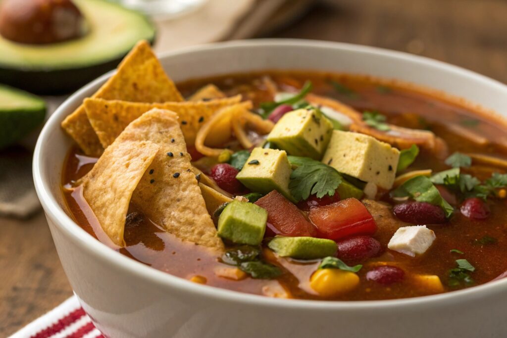 Foto muy muy muy ampliada de sopa de tortilla (3)