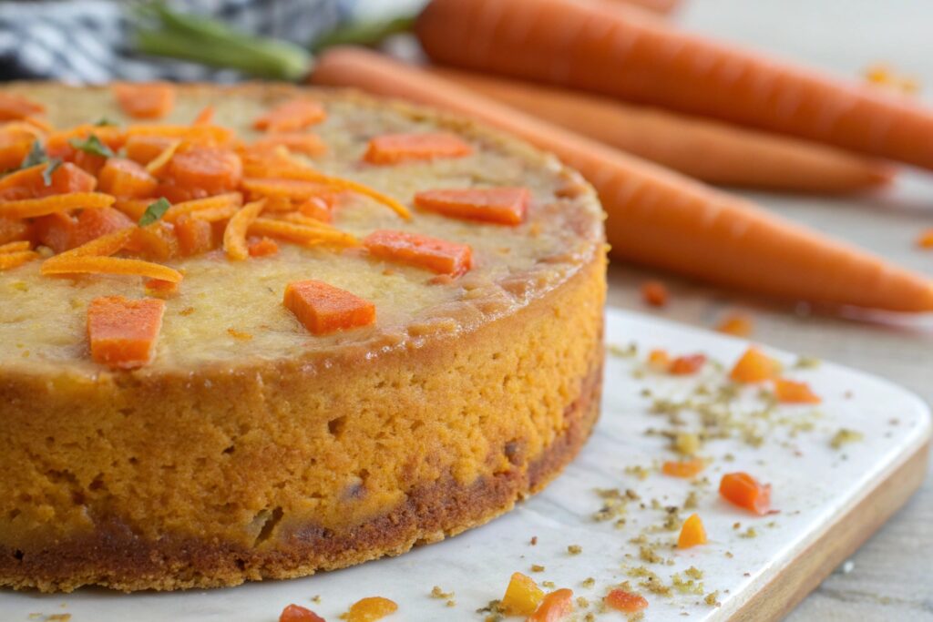 Foto muy muy muy ampliada de tarta de zanahoria y (1)