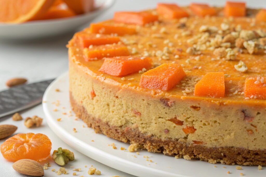 Foto muy muy muy ampliada de tarta de zanahoria y (2)