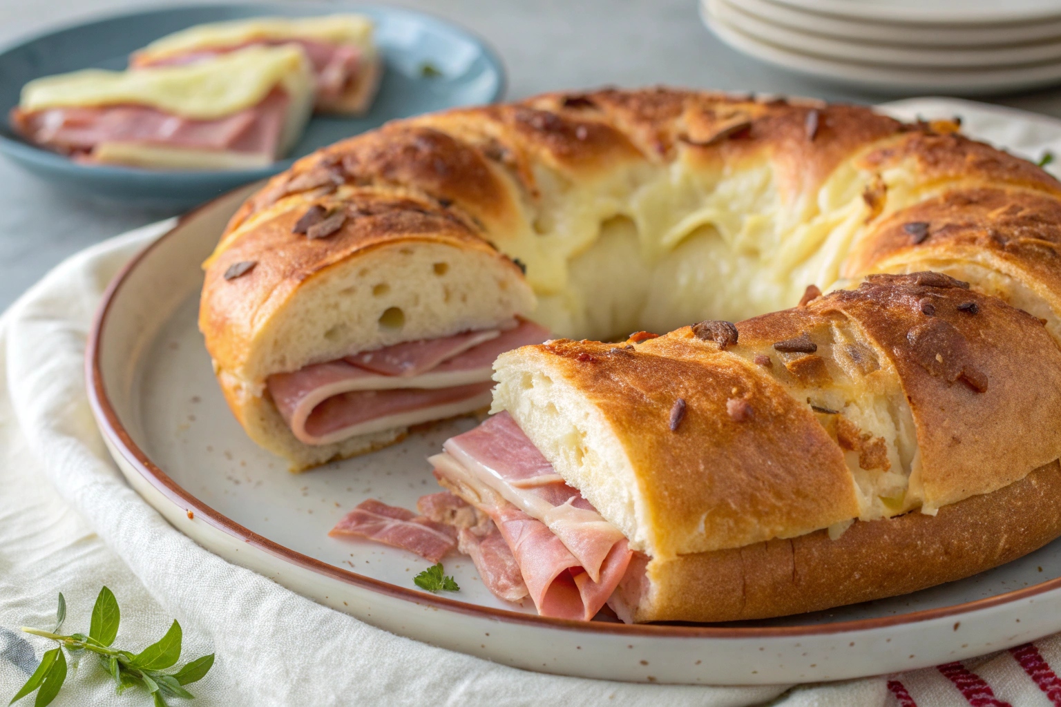 Rosca de jam n y queso