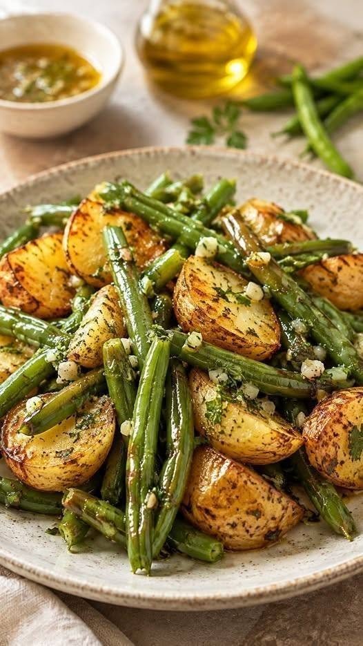 Judías Verdes Cocidas com Patatas e Vinagreta